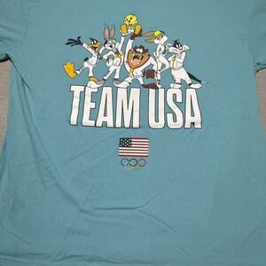 Looney Tune Olympics Team USA XL Blue Graphic T-shirt